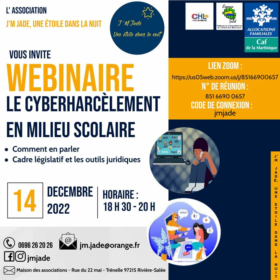 Webinaire Le Cyberharcèlement en milieu scolaire | Source : MDPH de la Martinique - www.mmph.fr